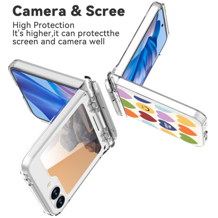 A-One Brand - GW181 Galaxy Z Flip 7 FE/Z Flip 6 Mobilskal Kickstand - Small Hearts