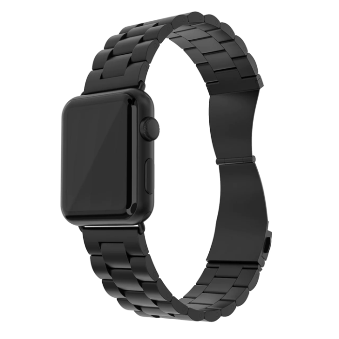 A-One Brand - Apple Watch 2/3/4/5/6/7/SE (42/44/45mm) Armband Metall - Svart