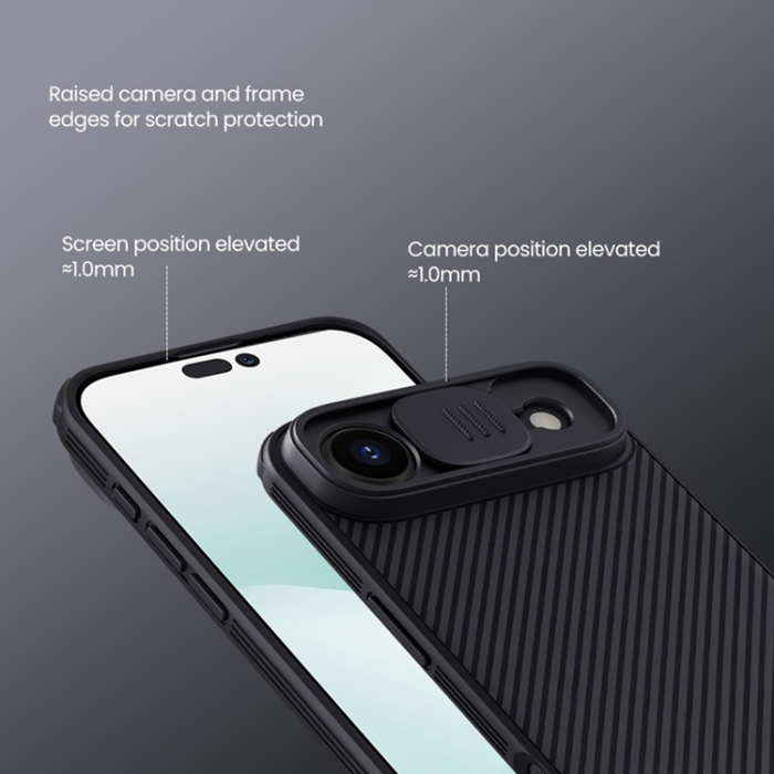 Nillkin - NILLKIN iPhone 17 Air Mobilskal Slide Kamera Lid - Svart