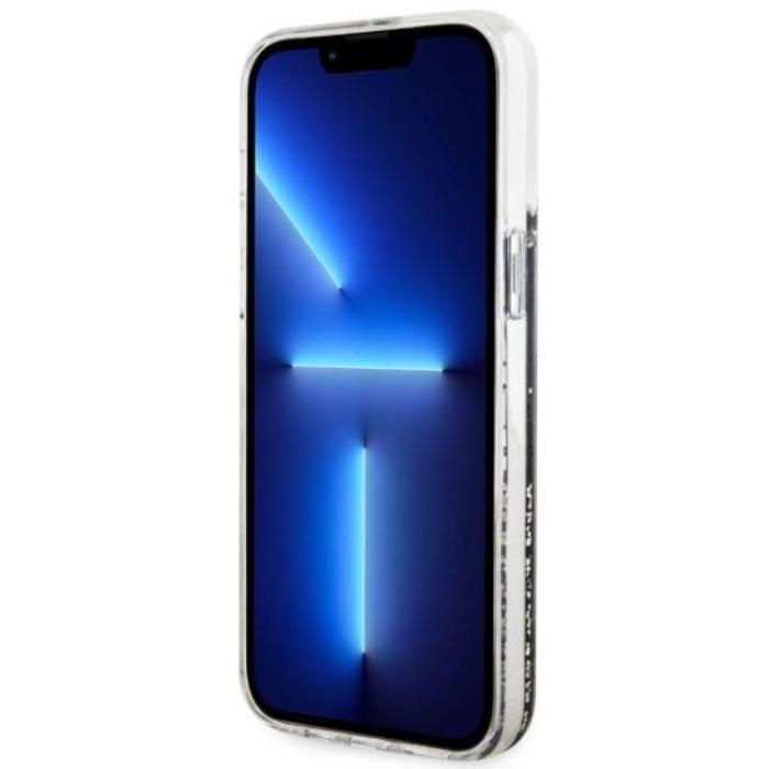 Guess - Guess iPhone 14 Pro Max Mobilskal Liquid Glitter Marble - Svart