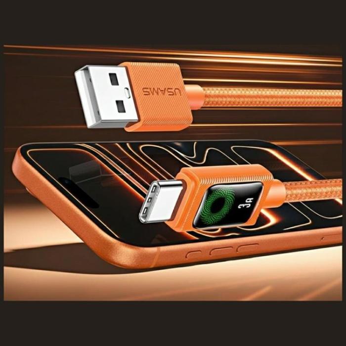 USAMS - USAMS USB-C till USB-A 18W Kabel 1.2m U92 - Orange