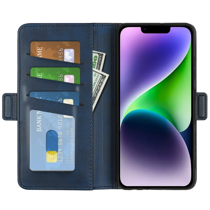 Taltech - iPhone 15 Plus Plånboksfodral Omvirat - Blå
