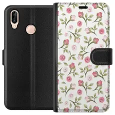 Gustaf - Pl&aring;nboksfodral till Huawei P20 lite med Blommigt