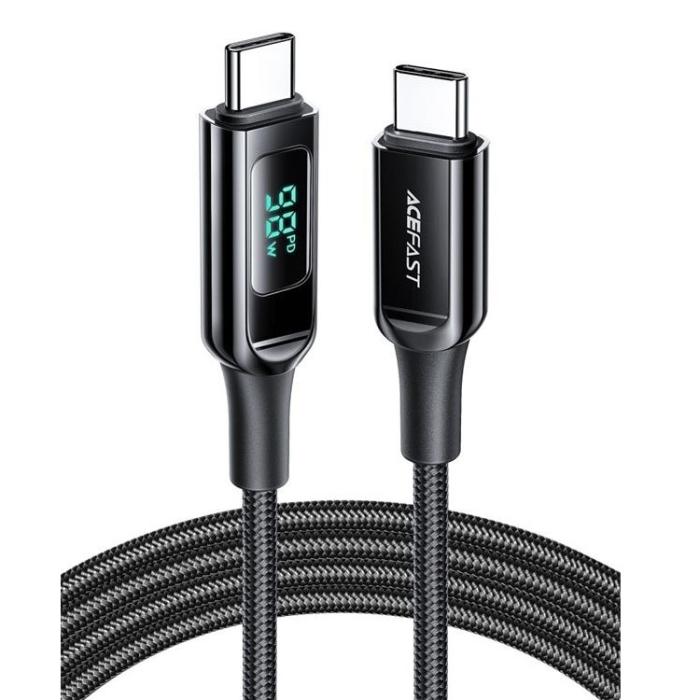 Acefast - Acefast LCD USB-C till USB-C kabel 100W 2m - Svart