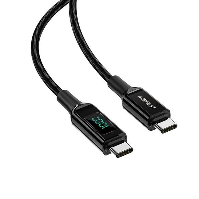 Acefast - Acefast LCD USB-C till USB-C kabel 100W 2m - Svart