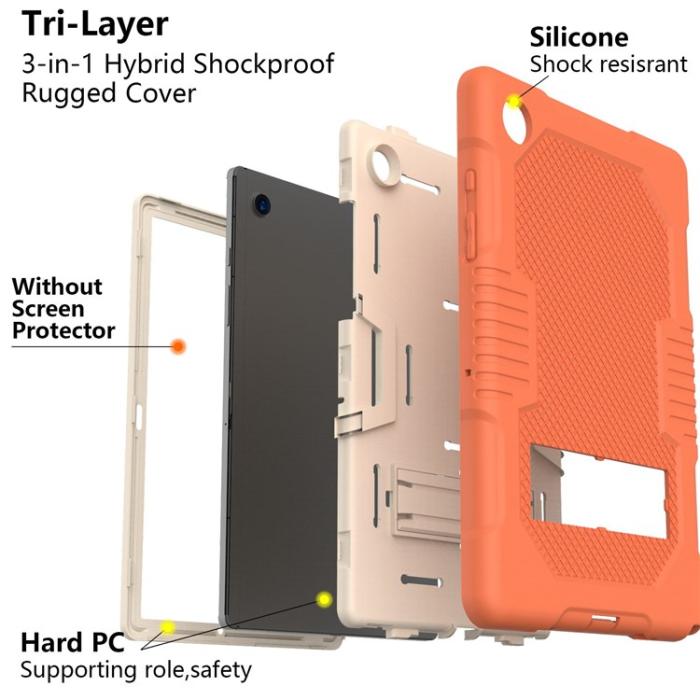 A-One Brand - Galaxy Tab A8 10.5 (2021) Skal Robot B2 Kickstand - Orange