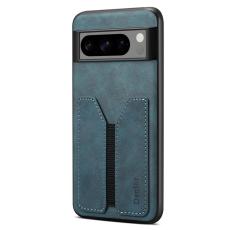 DENIOR - DENIOR Google Pixel 8 Pro Fodral KonstL&auml;der med Kortfack - Bl&aring;