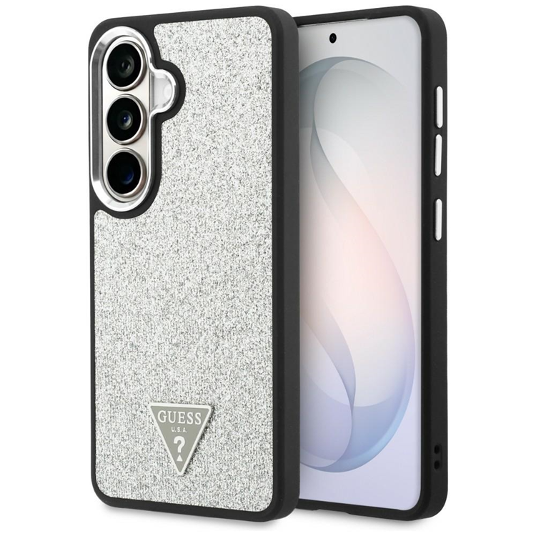Guess Mobilskal För Galaxy S26 MagSafe Fixed Glitter Triangle - Silver | 2353 | AlltMobil