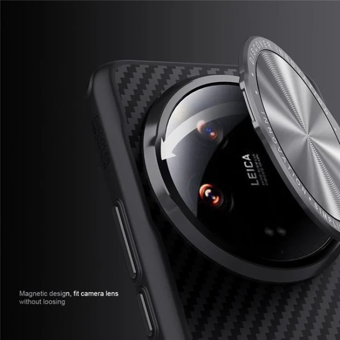 Nillkin - Nillkin Xiaomi 14 Ultra Mobilskal Carboprof Kickstand - Svart