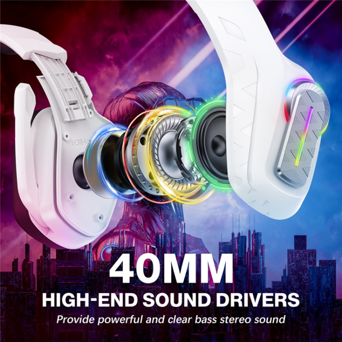 KOTION EACH - KOTION EACH Over-Ear Gaming Trådbundna Hörlurar med Mikrofon LED-ljus G4100