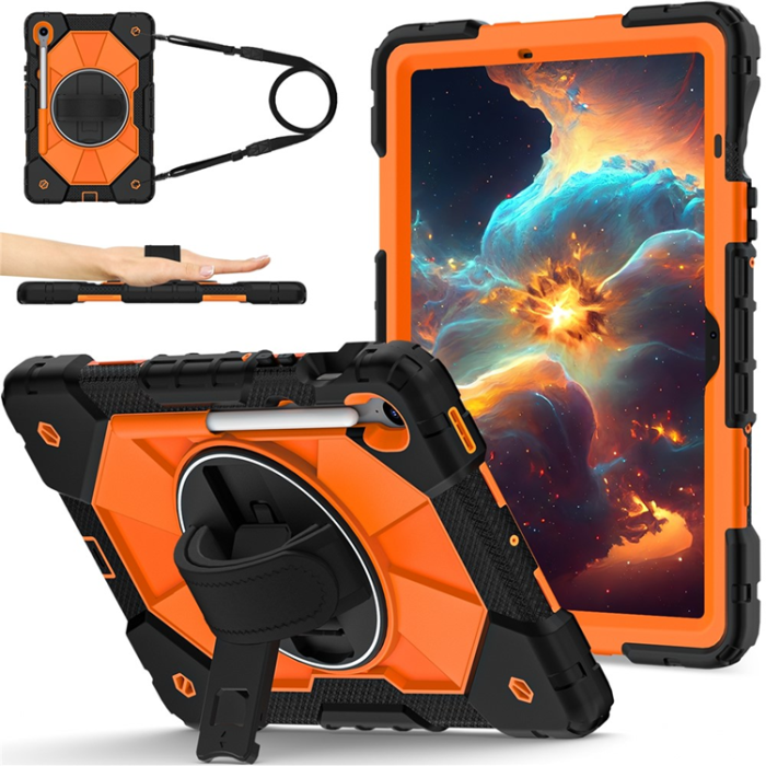 A-One Brand - Galaxy Tab S10 FE/S9 FE/S9 Skal Kickstand med Rem - Orange
