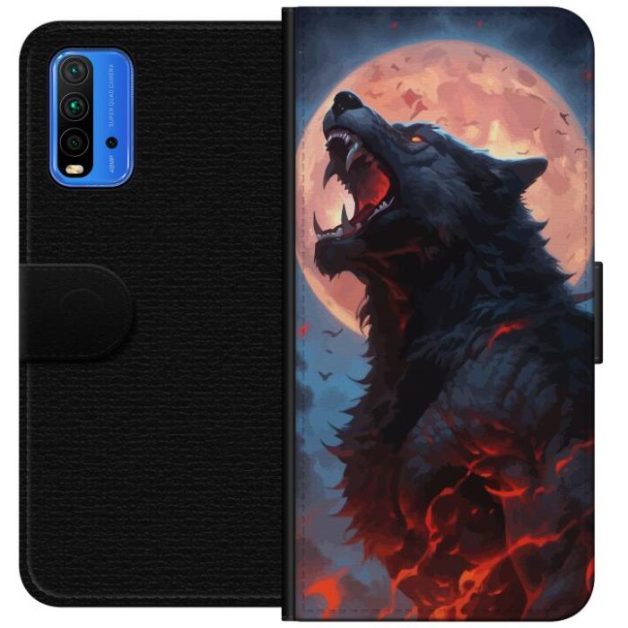 iSecrets - Plånboksfodral till Xiaomi Redmi Note 9 4G med Ylande varg