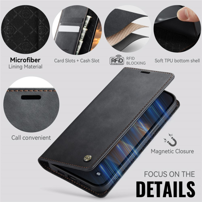 Caseme - Caseme iPhone 16e Plånboksfodral RFID Blocking - Svart
