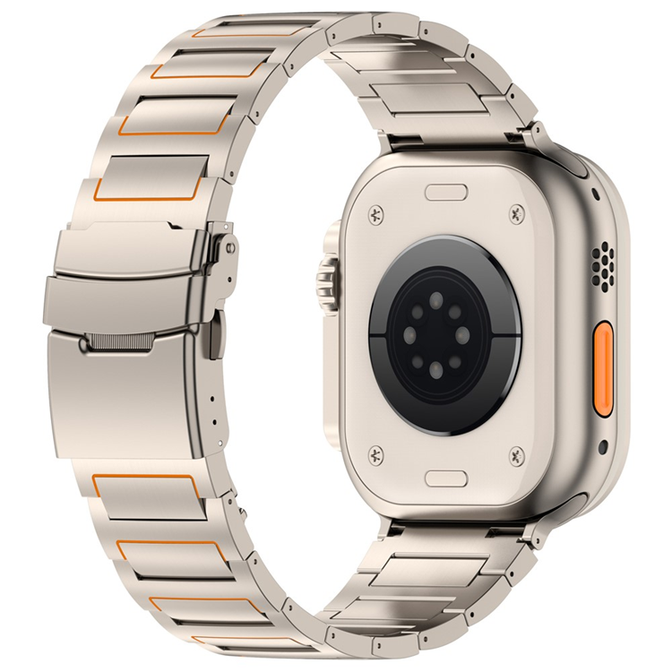 Apple Watch (42/44/45/46/49mm) Armband Titan Alloy - Orange/Titan | 5122 | AlltMobil