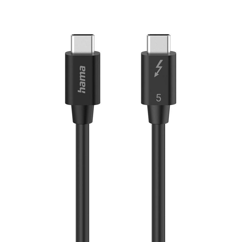 HAMA Kabel USB-C Thunderbolt 5 80 Gbit/S Ultra-Hd 8K 1.0M Svart