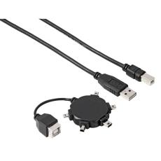 Hama - HAMA Kabel USB A-B Inkl 5x Adapter Svart 0.5m