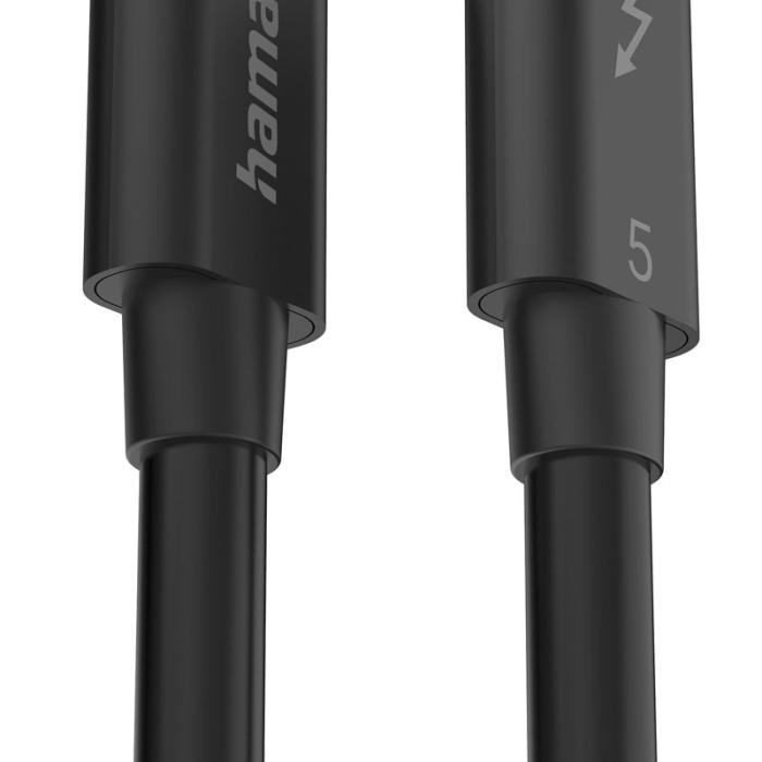 Hama - HAMA Kabel USB-C Thunderbolt 5 80 Gbit/S Ultra-Hd 8K 1.0M Svart