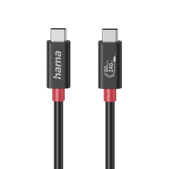 Hama - HAMA Kabel USB-C USB 4.0 Gen4 80 Gbit/S 240W 1.0M Svart