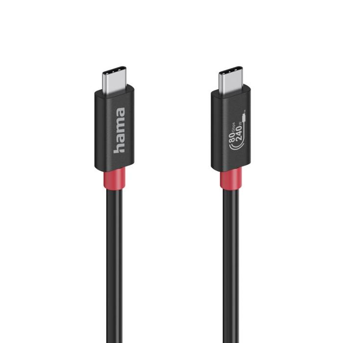 Hama - HAMA Kabel USB-C USB 4.0 Gen4 80 Gbit/S 240W 1.0M Svart