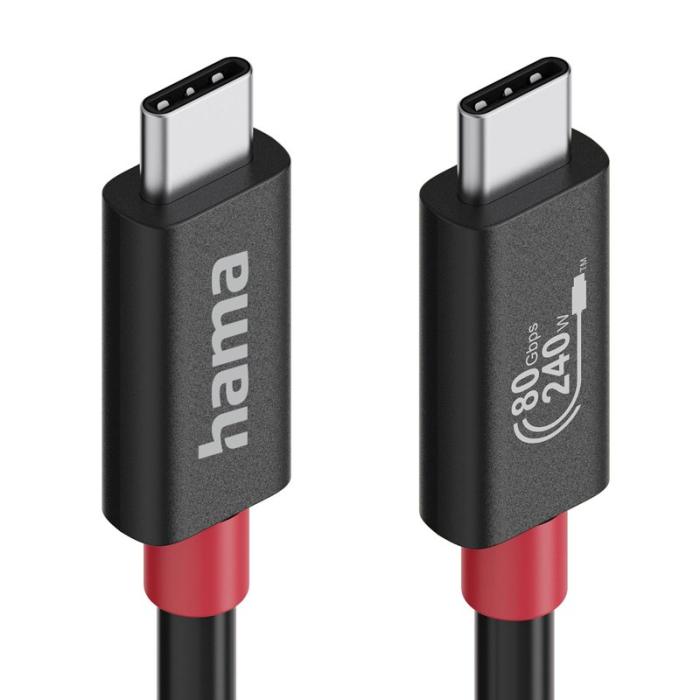 Hama - HAMA Kabel USB-C USB 4.0 Gen4 80 Gbit/S 240W 1.0M Svart