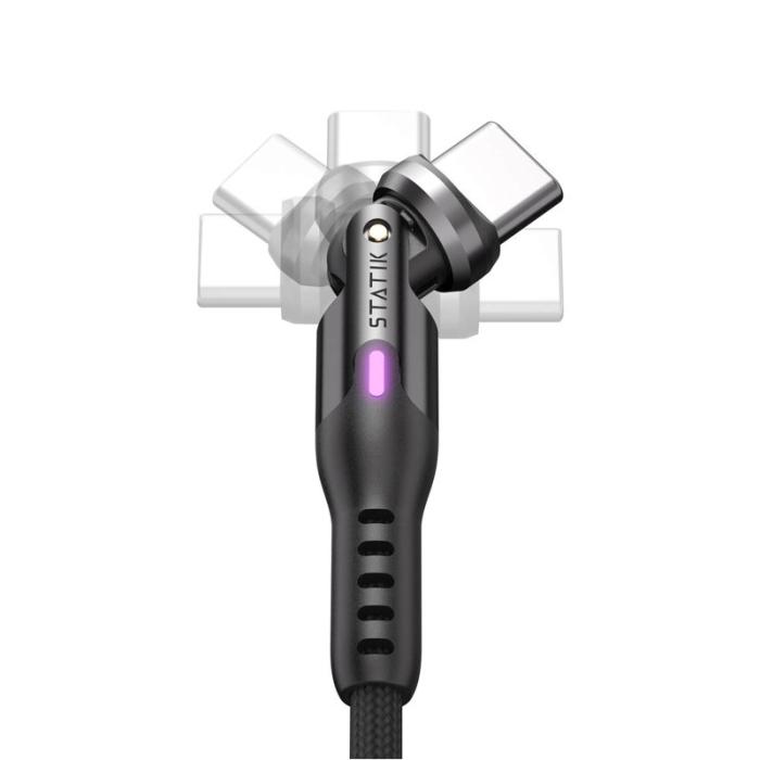 STATIK - STATIK Kabel PowerPivot Pro Nylonflätad USB-C Till USB-C Svart 1m