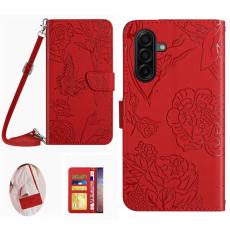 OEM - Mobilfodral f&ouml;r Samsung Galaxy S26 Konstl&auml;der med axelrem - R&ouml;d