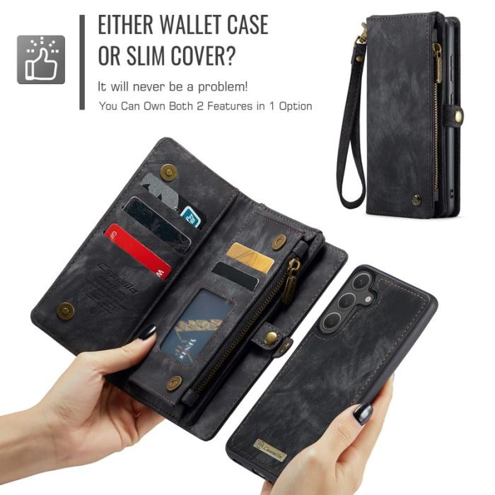 Caseme - CaseMe Plånboksfodral för Samsung Galaxy S26 Konstläder med avtagbart band Svart