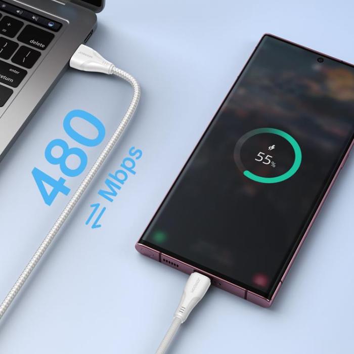 UTGATT1 - Joyroom Surpass USB-A till USB-C Kabel 3 m - Vit