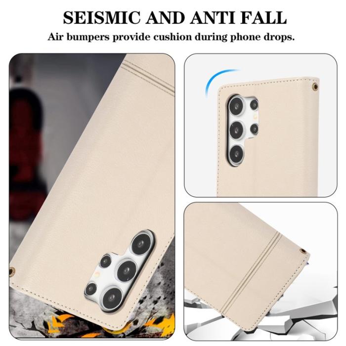 OEM - Mobilfodral för Samsung Galaxy S26 Ultra TKonstläder - Beige