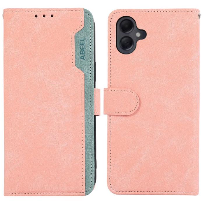 ABEEL - ABEEL Samsung Galaxy A06 4G Plånboksfodral Splicing Konstläder Rosa