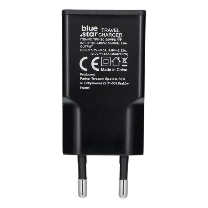 Blue Star - Blue Star Snabbladdare PD 20W USB-C GaN QC4.0 3A - Svart