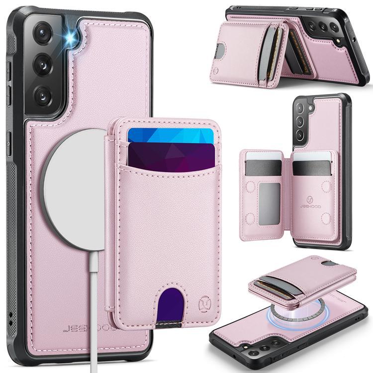 JEEHOOD Samsung Galaxy S21 FE 5G Fodral KonstLäder - Rosa | 2353 | AlltMobil