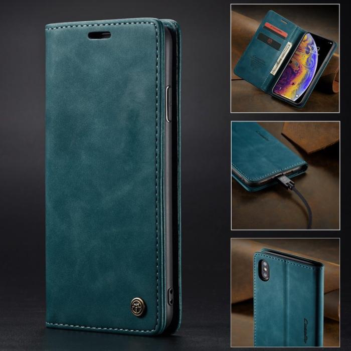 Caseme - CASEME 013 Plånboksfodral Konstläder för iPhone XS Max - Blå