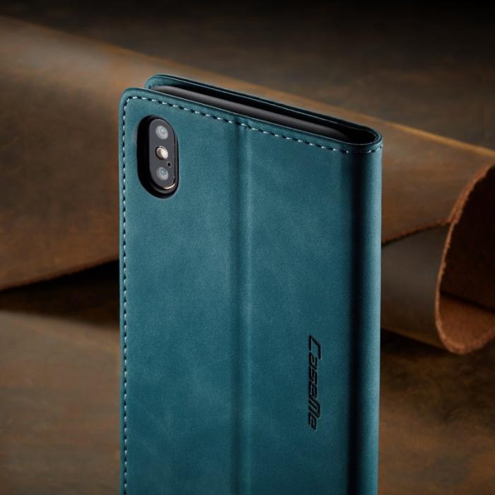 Caseme - CASEME 013 Plånboksfodral Konstläder för iPhone XS Max - Blå