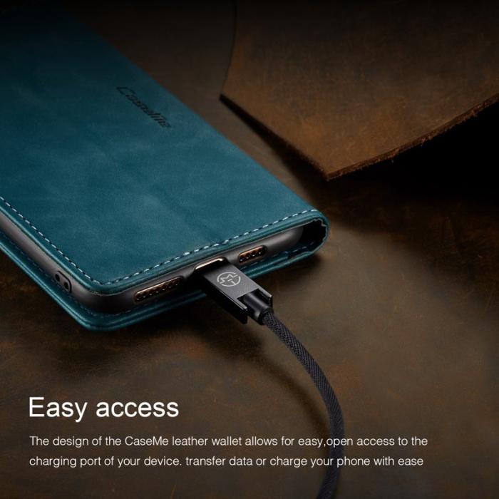 Caseme - CASEME 013 Plånboksfodral Konstläder för iPhone XS Max - Blå