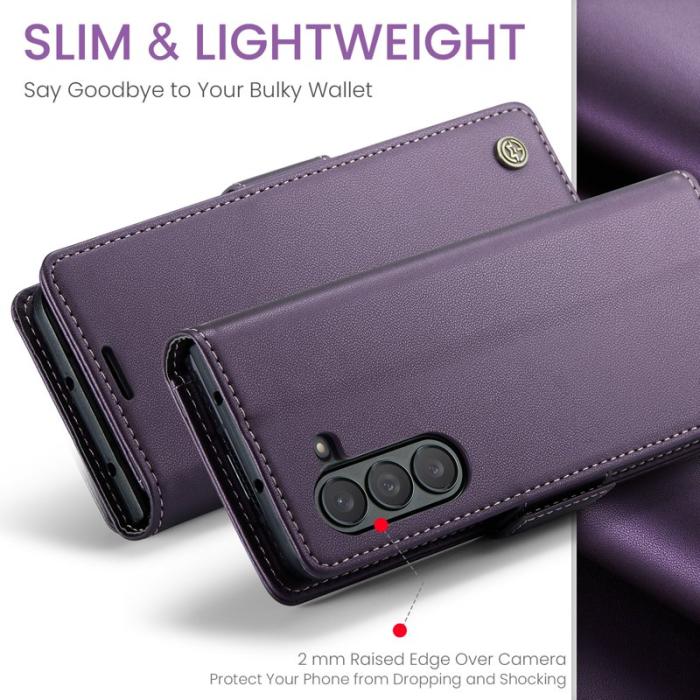 Caseme - CASEME Plånboksfodral Konstläder för Samsung Galaxy Z Fold5 5G - Lila