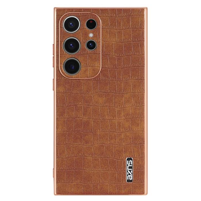 AZNS - AZNS Samsung Galaxy S22 Ultra Plånboksfodral Konstläder - Brun
