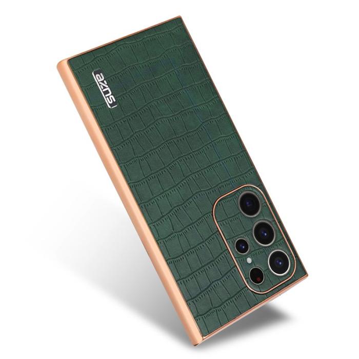 AZNS - AZNS Samsung Galaxy S22 Ultra Fodral KonstLäder - Grön