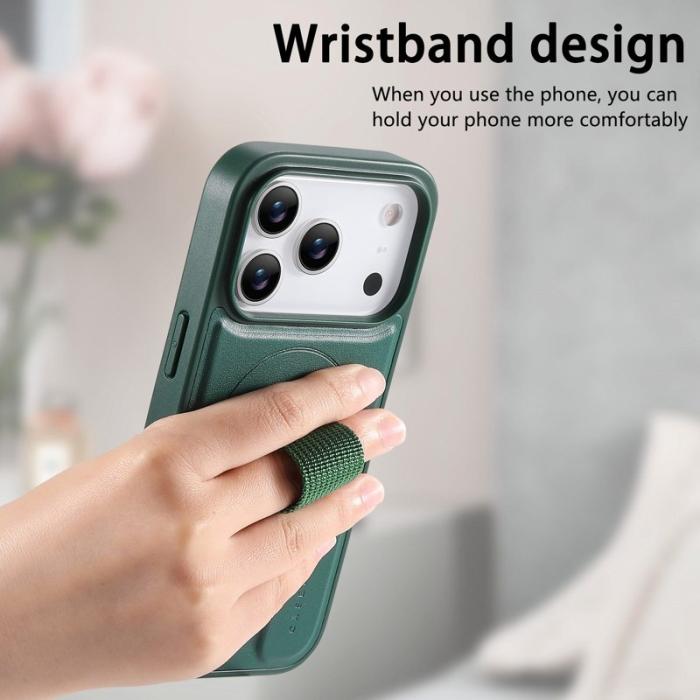CASENEO - CASENEO iPhone 17 Pro Fodral Magnetiskt KonstLäder - Grön