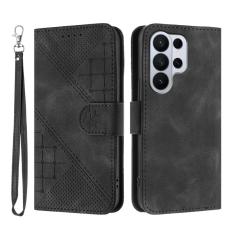 OEM - Samsung Galaxy S26 Ultra Pl&aring;nboksfodral Konstl&auml;der Fj&auml;ril Blomma - Svart