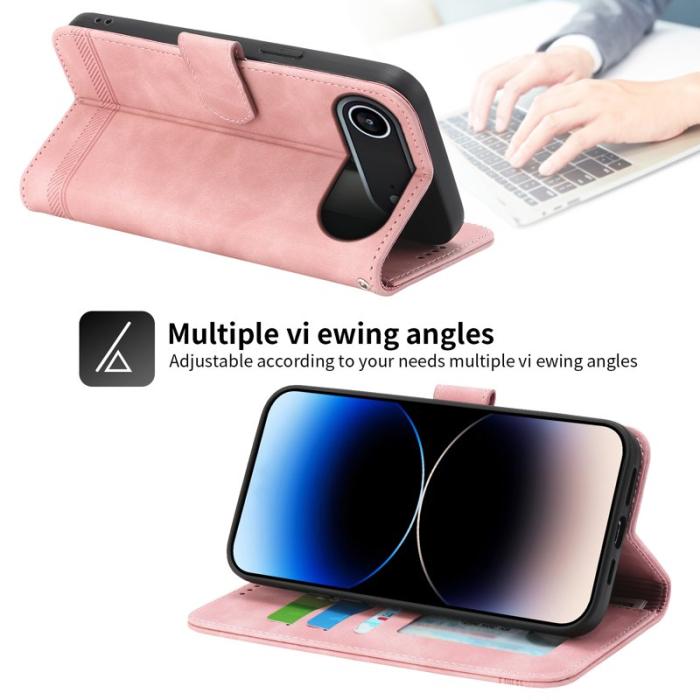 DIERFENG - DIERFENG DF-03 Plånboksfodral för iPhone Air Konstläder - Rosa