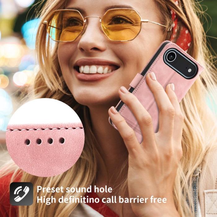 DIERFENG - DIERFENG DF-03 Plånboksfodral för iPhone Air Konstläder - Rosa