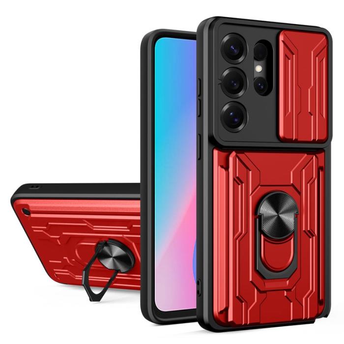 OEM - Mobilskal till Samsung Galaxy S26 Ultra Plast Kickstand Bakcover - Röd