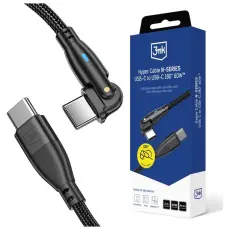 3MK - 3MK USB-C till USB-C 60W kabel 20V/3A 2m N-SERIES Hyper - Svart