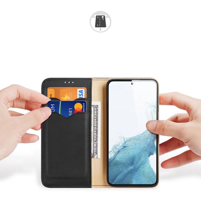 DuxDucis - Dux Ducis Galaxy S23 Plånboksfodral Äkta Läder RFID Hivo - Svart