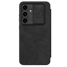 Nillkin - NILLKIN Qin Pro Series Mobilskal till Samsung Galaxy S24 FE L&auml;der Svart