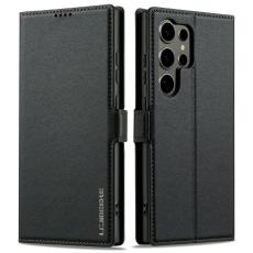 LC.imeeke - LC.IMEEKE L1 Series Samsung Galaxy S25 Ultra Pl&aring;nboksfodral Konstl&auml;der - Svart