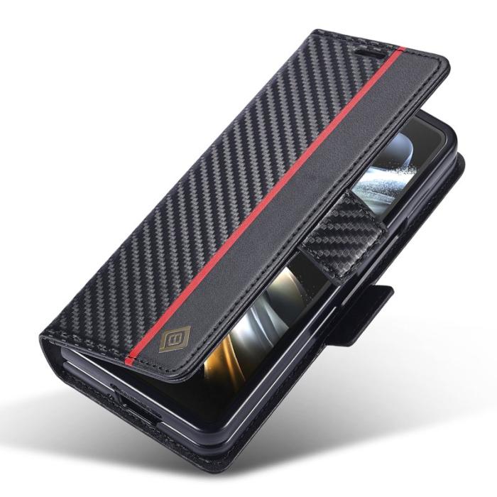 LC.imeeke - LC.IMEEKE Samsung Galaxy Z Fold5 Plånboksfodral Konstläder - Vertikal Rand