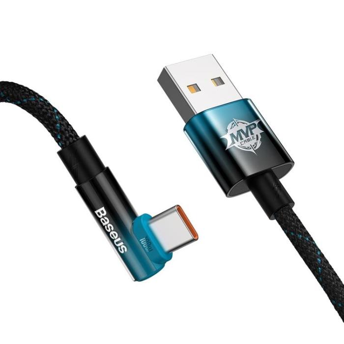 BASEUS - Baseus MVP USB-C till Lightning kabel 100W 1m - Svart/Blå
