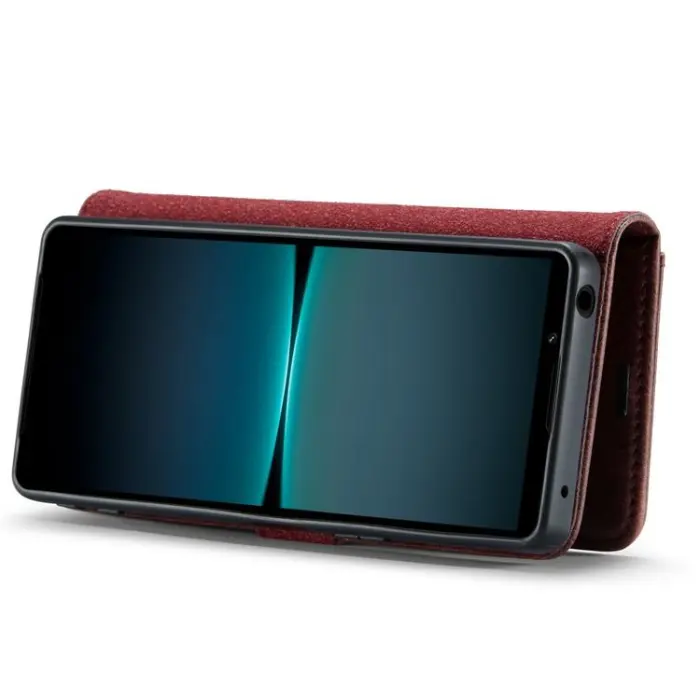 DG.MING - DG.MING Sony Xperia 1 V Plånboksfodral Äkta Läder 2in1 - Röd